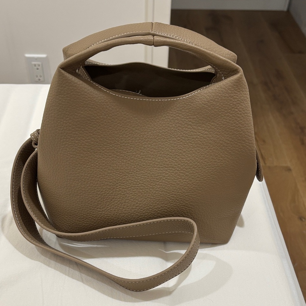 Elegant Tan Faux Leather Handbag